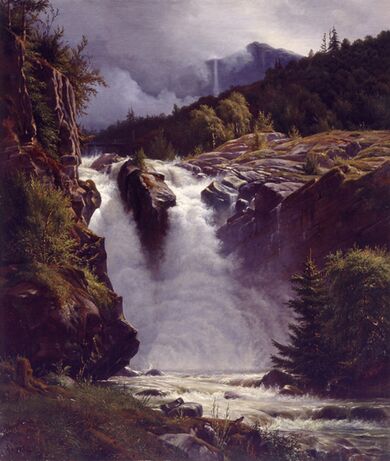 Louis Gurlitt, "Norwegischer Wasserfall", 1835