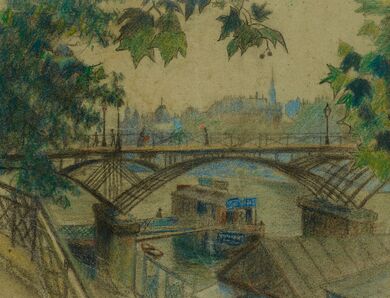 Helene Gries-Danican, Ansicht der Pont des Arts, um 1904